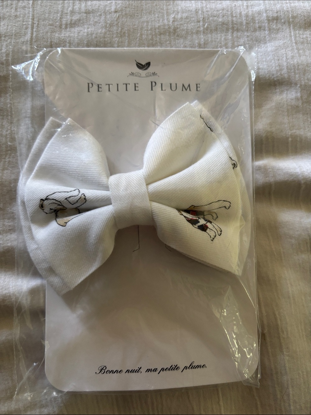 Petite Plume British Bulldogs Medium Bow Hair Clip NWT